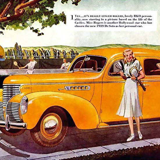 Detail Of DeSoto Ginger Rogers Hollywood 1939 | Best of Vintage Ad Art 1891-1970
