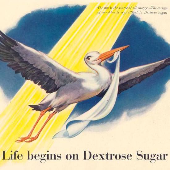 Detail Of Dextrose Sugar Stork 1942 | Best of 1940s Ad and Cover Art