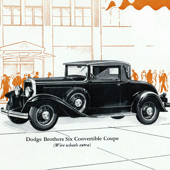 Detail Of Dodge Brothers Six Convertible Coupe 1930 | Best of Vintage Ad Art 1891-1970