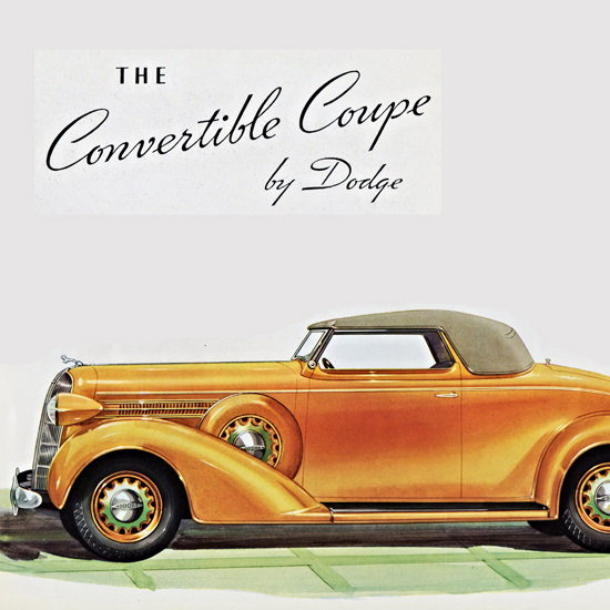 Detail Of Dodge Convertible Coupe 1936 | Best of Vintage Ad Art 1891-1970