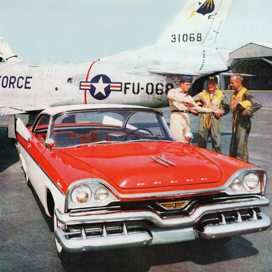 Detail Of Dodge Royal Lancer 1957 Hurricane Of Power | Best of 1950s Ad and Cover Art