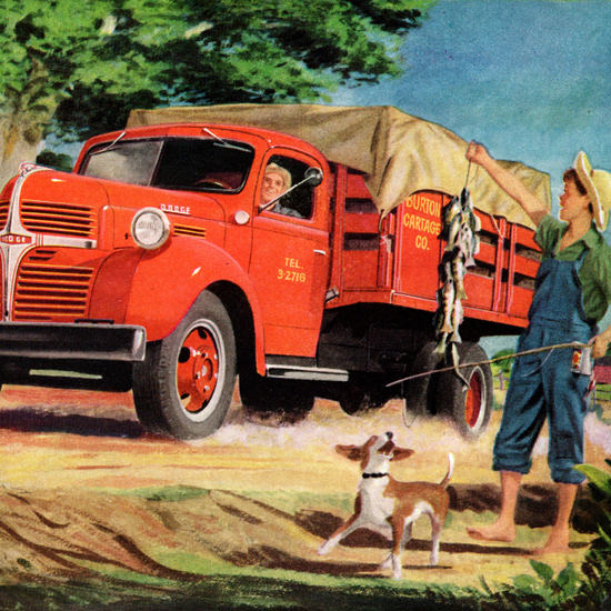 Detail Of Dodge Stake Truck 1947 How To Make A Haul | Best of 1940s Ad and Cover Art