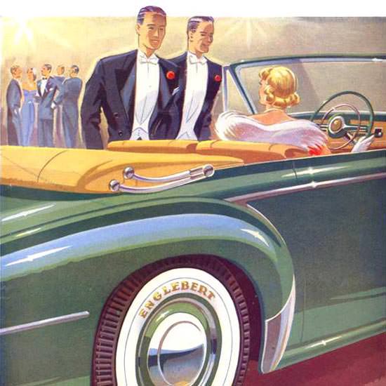 Detail Of Englebert Flanc Blanc 1952 | Best of Vintage Ad Art 1891-1970