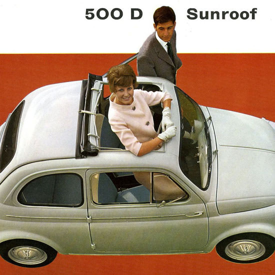 Detail Of Fiat 500 D Sunroof 1955 | Best of Vintage Ad Art 1891-1970