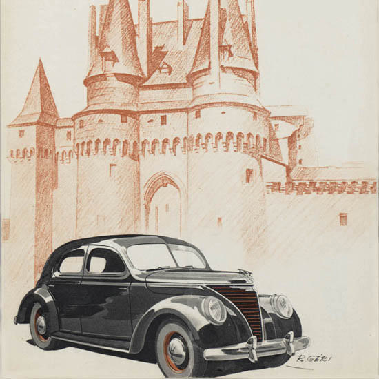 Detail Of Ford 2-2 Liter 1939 | Best of Vintage Ad Art 1891-1970