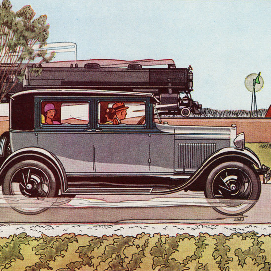 Detail Of Ford Fordor Sedan 1929 Day By Day Record | Best of Vintage Ad Art 1891-1970