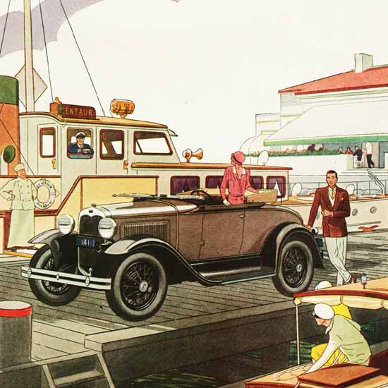 Detail Of Ford Model A Roadster 1930 | Best of Vintage Ad Art 1891-1970