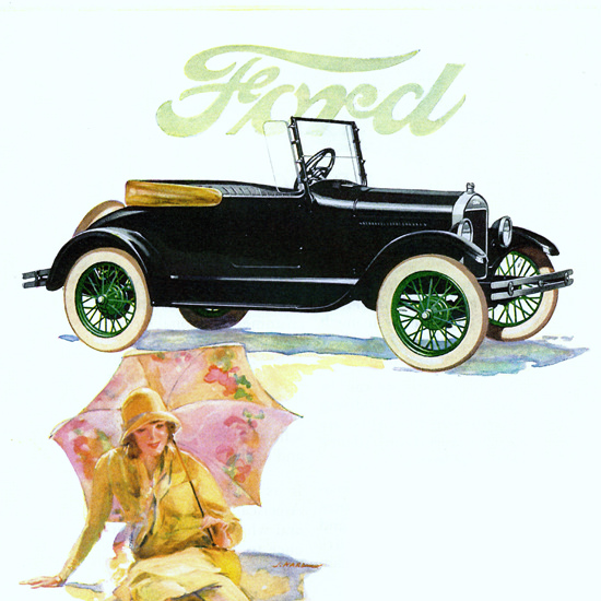 Detail Of Ford Model T Runabout Detroit 1926 | Best of Vintage Ad Art 1891-1970