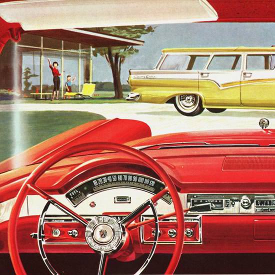 Detail Of Ford Station Wagons 1957 Goodbye | Best of Vintage Ad Art 1891-1970