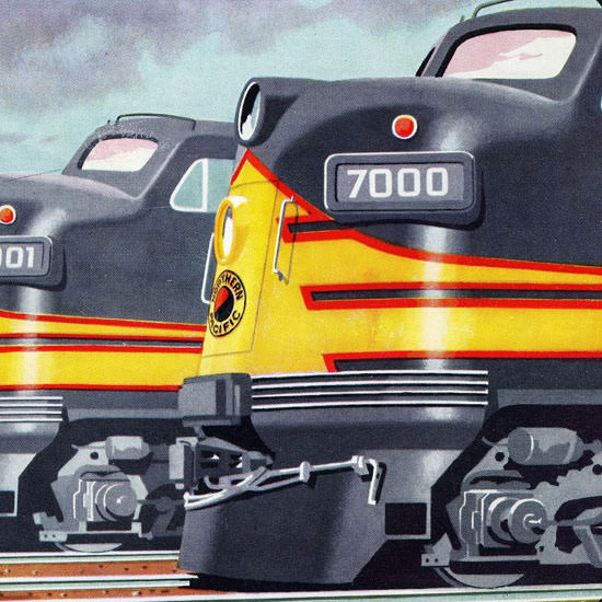 Detail Of GM Electro LocoMotive Northern Pacific 1954 | Best of Vintage Ad Art 1891-1970