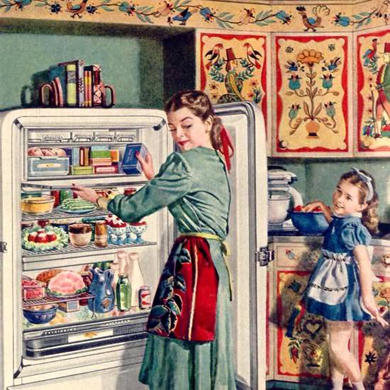 Detail Of General Motors Refrigerator Fridge 1948 | Best of 1940s Ad and Cover Art