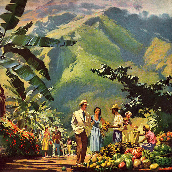 Detail Of Grace Line Cruises Caribbean S America 1951 | Best of 1950s Ad and Cover Art