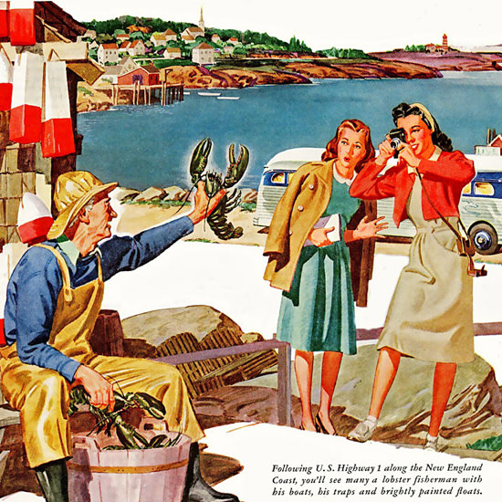 Detail Of Greyhound America Thrilling Friendly 1946 | Best of Vintage Ad Art 1891-1970