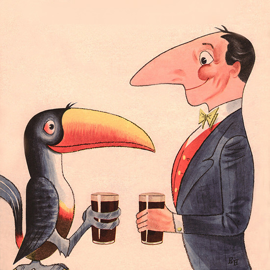 Detail Of Guinnes Lovely Day For A Guinness 1954 | Best of 1950s Ad and Cover Art