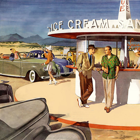 Detail Of Gulf Motor Oil Ice Cream | Best of Vintage Ad Art 1891-1970