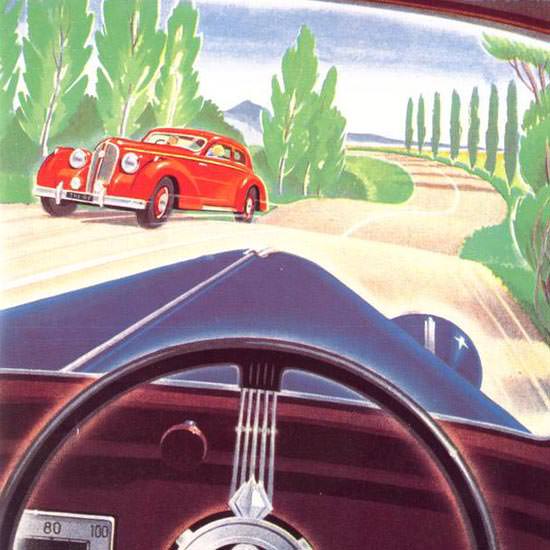 Detail Of Hotchkiss Route Est Plus Belle Volant D Une 1947 | Best of Vintage Ad Art 1891-1970