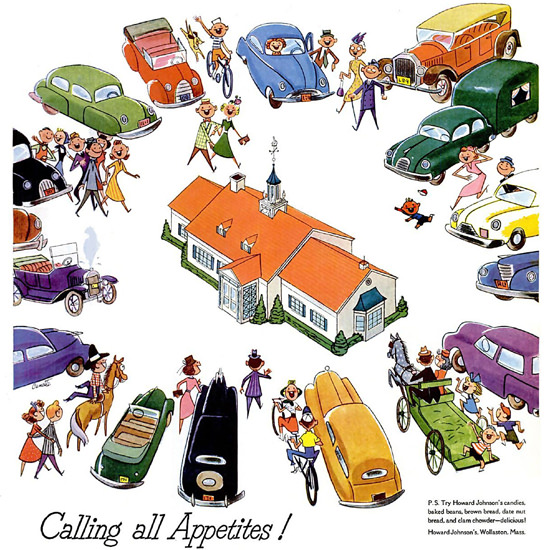 Detail Of Howard Johnsons Family Restaurant Landmark 1954 | Best of 1950s Ad and Cover Art