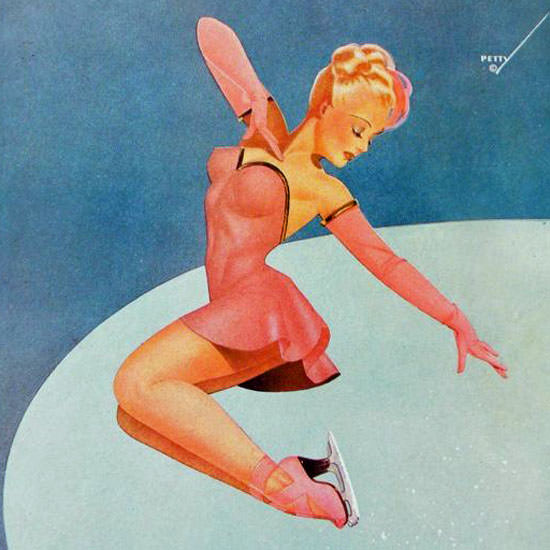 Detail Of Ice-Capades of 1947 Pin-Up Girl George Petty | Best of 1940s Ad and Cover Art