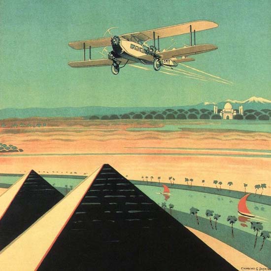 Detail Of Imperial Airways Cairo-Baghdad-Karachi Air 1926 | Best of Vintage Ad Art 1891-1970
