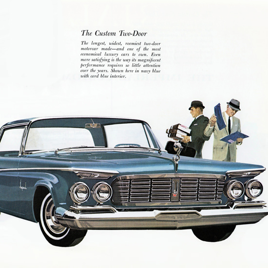 Detail Of Imperial Custom 1963 Longest Two Door Car | Best of Vintage Ad Art 1891-1970