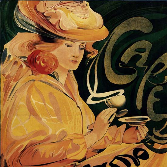 Detail Of Jacamotte Cafe Bruxelles Belgium Art Nouveau | Best of Vintage Ad Art 1891-1970