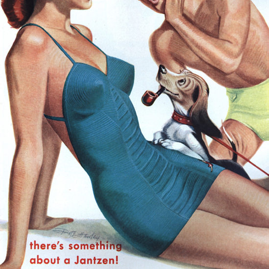 Detail Of Jantzen Swim Suits Theres Something Portland B | Best of Vintage Ad Art 1891-1970