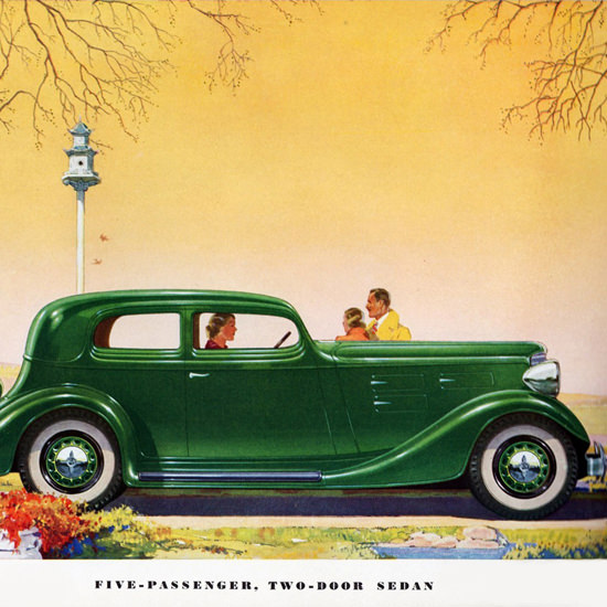 Detail Of LaFayette Five P Two Door Sedan 1934 | Best of Vintage Ad Art 1891-1970