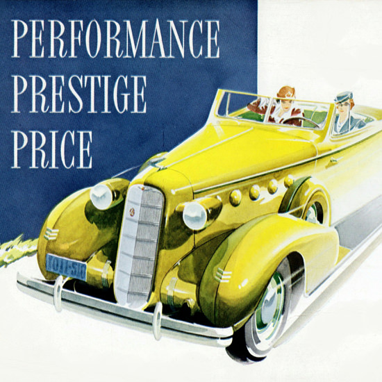 Detail Of LaSalle Convertible 1935 New Extra Value | Best of 1930s Ad and Cover Art