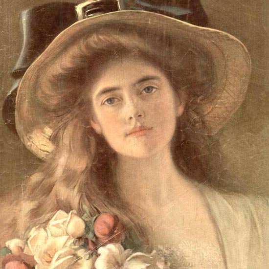 Detail Of Ladies Home Journal Copyright 1910 Summer Number Lady | Best of Vintage Ad Art 1891-1970