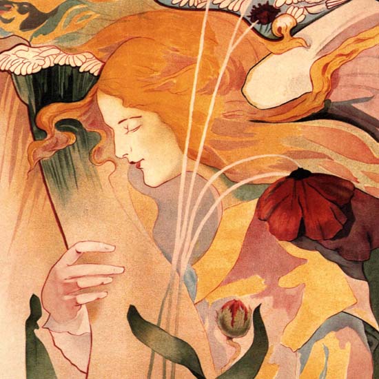 Detail Of Le Sillon Belgium 1895 Art Nouveau Jugendstil | Best of Vintage Ad Art 1891-1970