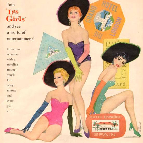 Detail Of Les Girls Gene Kelly Mitzi Gaynor K Kendall 1957 | Best of Vintage Ad Art 1891-1970