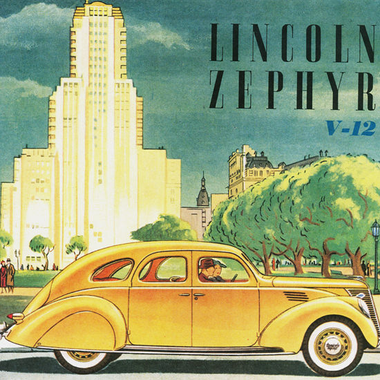 Detail Of Lincoln Zephyr V12 Argentina 1936 | Best of 1930s Ad and Cover Art