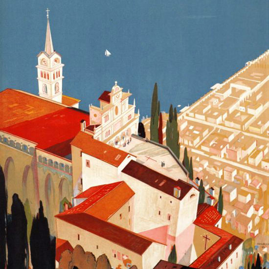 Detail Of Locarno Switzerland 1944 | Best of 1940s Ad and Cover Art