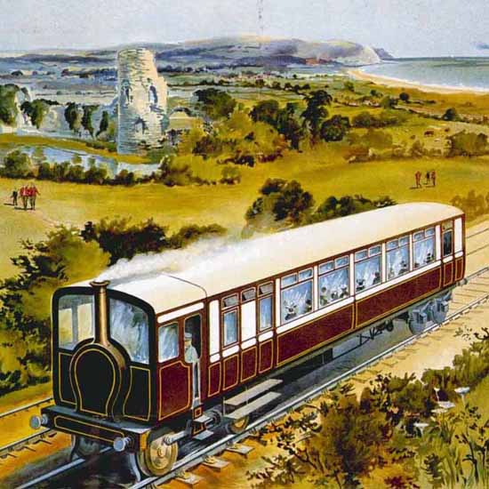 Detail Of London Brighton Cost Line Rail Motor Services | Best of Vintage Ad Art 1891-1970