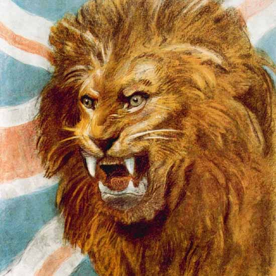 Detail Of London Underground Lion The Spirit Of 1943 | Best of 1940s Ad and Cover Art