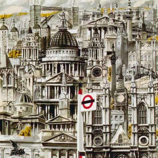 Detail Of London Underground The Golden City | Best of Vintage Ad Art 1891-1970