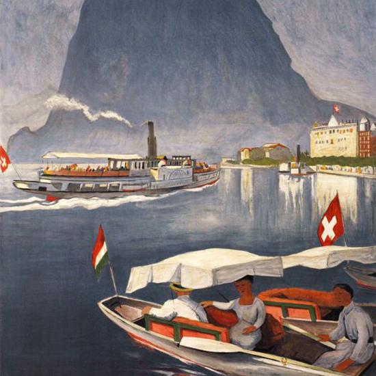 Detail Of Lugano Suedschweizerisches Sonnenland 1924 | Best of Vintage Ad Art 1891-1970