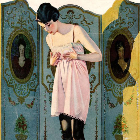 Detail Of Luxite Hosiery Folding Sreen Coles Phillips | Best of Vintage Ad Art 1891-1970