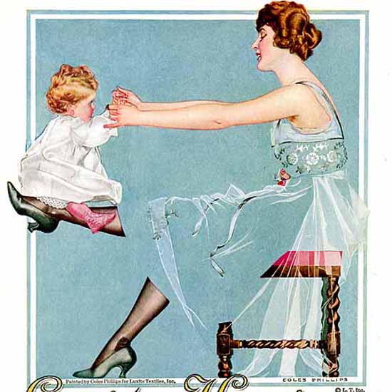 Detail Of Luxite Hosiery Japanese Silk 1918 Coles Phillips | Best of 1891-1919 Ad and Cover Art