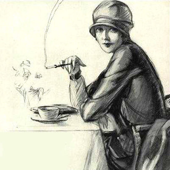 Detail Of Marlboro Cigarettes Lady 1927 Mild As May | Best of Vintage Ad Art 1891-1970