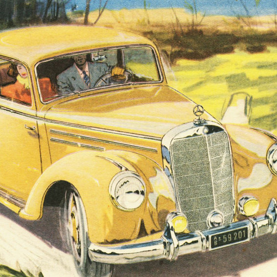 Detail Of Mercedes Benz Type 220 Sedan 1951 | Best of Vintage Ad Art 1891-1970