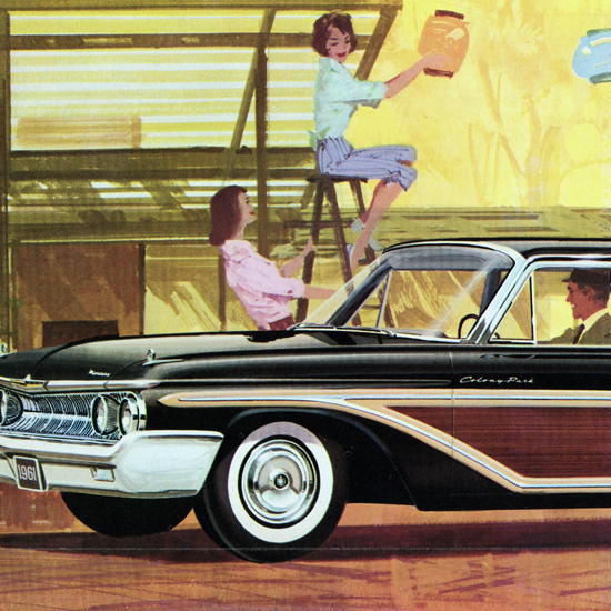 Detail Of Mercury Colony Park Station 1961 Lampion | Best of 1960s Ad and Cover Art