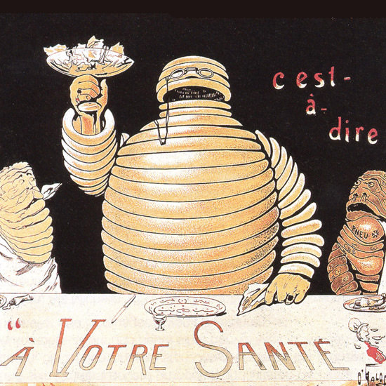 Detail Of Michelin Pneu Nunc Est Bibendum 1898 | Best of Vintage Ad Art 1891-1970