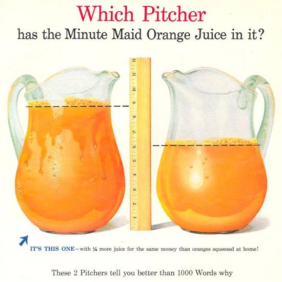 Detail Of Minute Maid 1955 Fresh Frozen Orange Juice | Best of 1950s Ad and Cover Art
