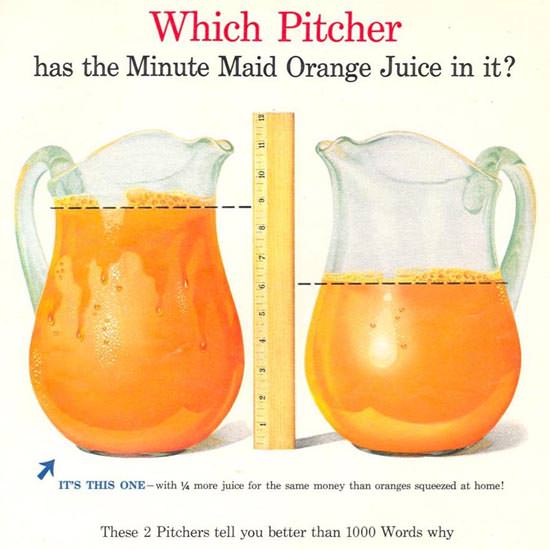 Detail Of Minute Maid 1955 Fresh Frozen Orange Juice | Best of Vintage Ad Art 1891-1970