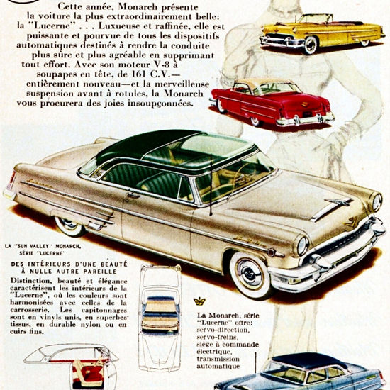 Detail Of Monarch Lucerne V8 161 HP Series 1954 | Best of 1950s Ad and Cover Art
