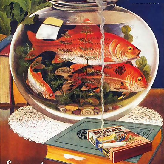 Detail Of Murad Turkish Cigarettes Goldfish | Best of Vintage Ad Art 1891-1970