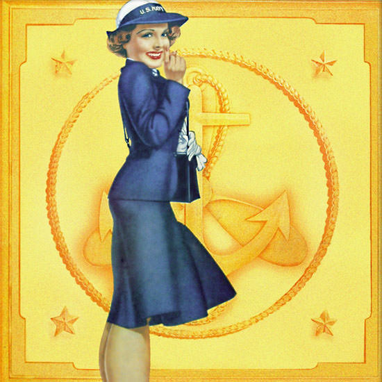 Detail Of Navy Join the Waves or Spars 1942 George Petty | Best of Vintage Ad Art 1891-1970