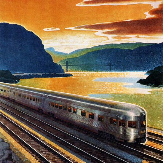 Detail Of New York Central Highlands Of The Hudson 1947 | Best of 1940s Ad and Cover Art