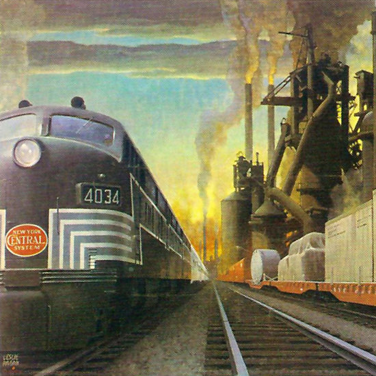 Detail Of New York Central System 1951 Locomotives | Best of 1950s Ad and Cover Art